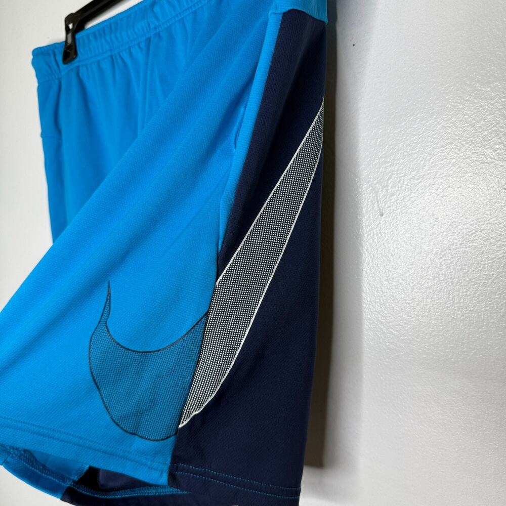 Nike Dri-Fit Shorts XXL Blue Mesh Activewear Training Lightweight Logo Men's